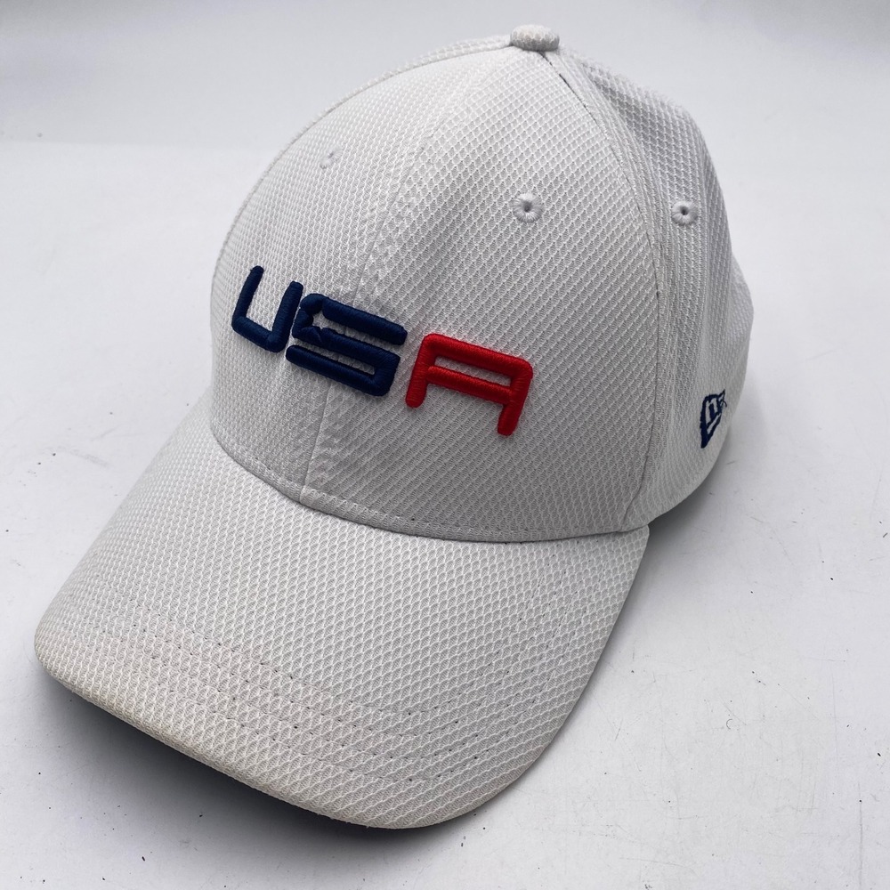 USA New Era 2016 Ryder Cup Golf Hat Mens Medium-Large White Mesh Performance Cap